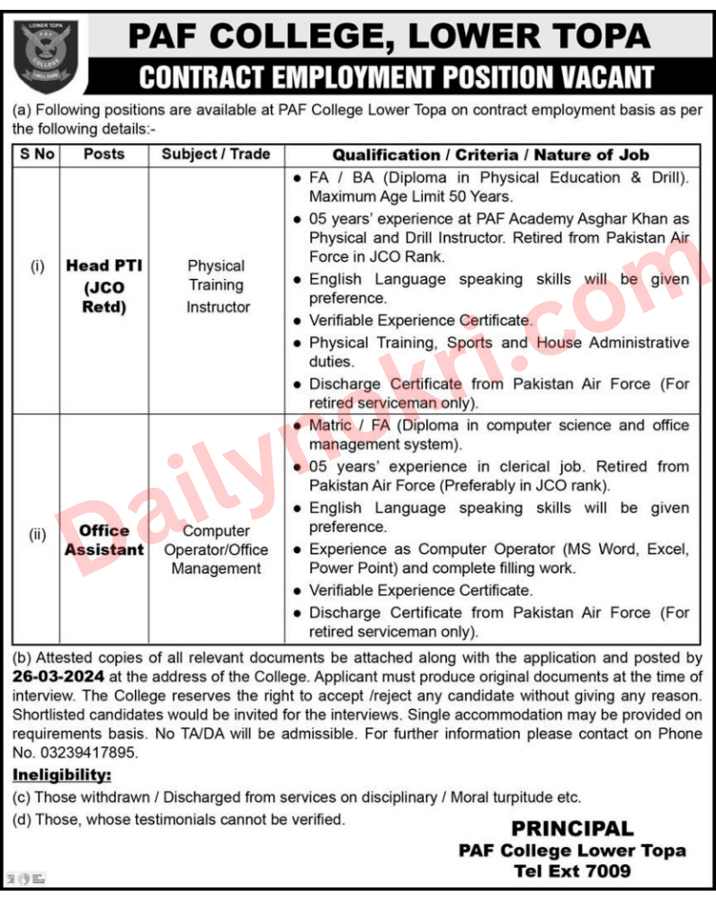 PAF College Lower Topa