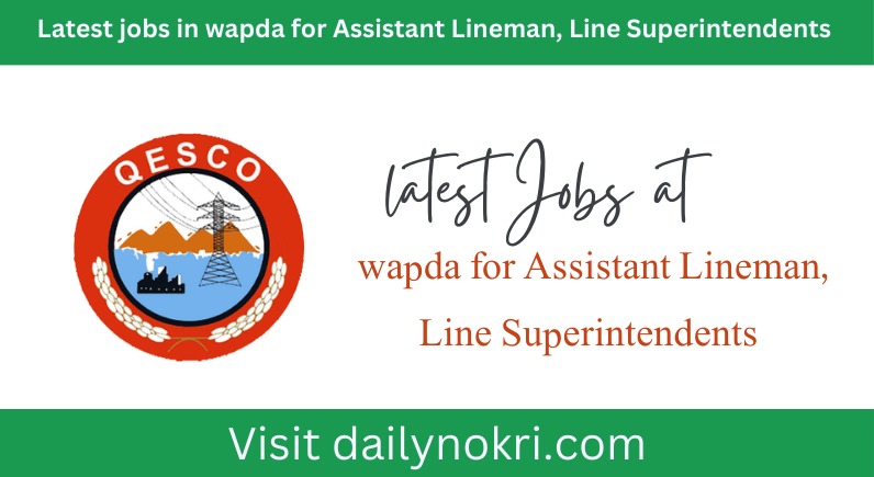 Latest jobs in wapda for Assistant Lineman, Line Superintendents