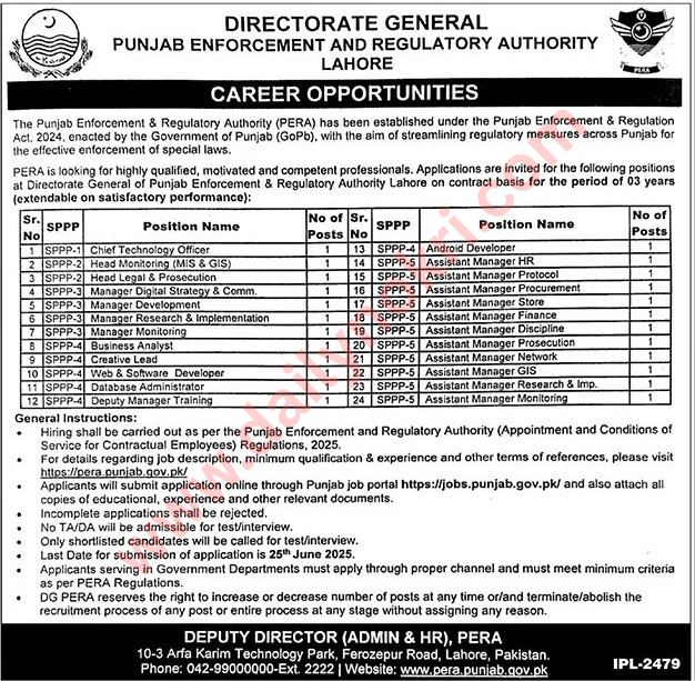 Directorate General Punjab Enforcement and Regulatory Authority