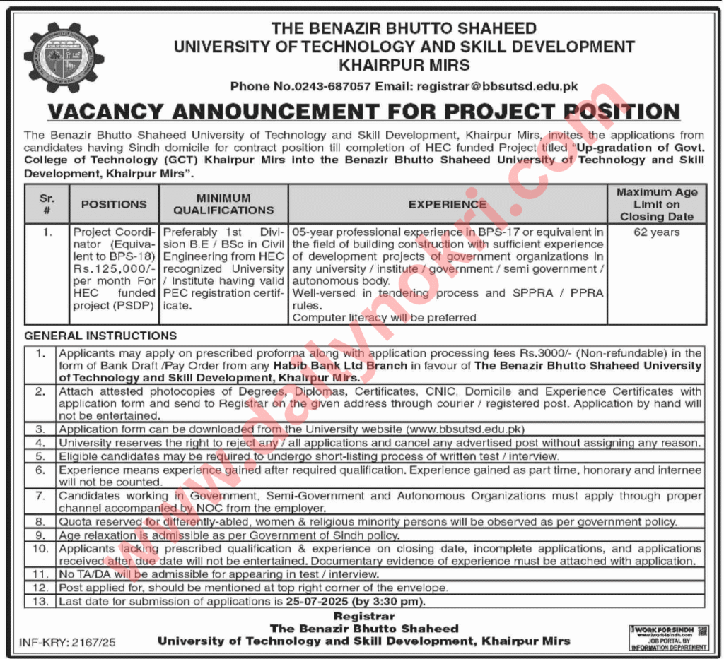 Benazir Bhutto Shaheed University of Technology
