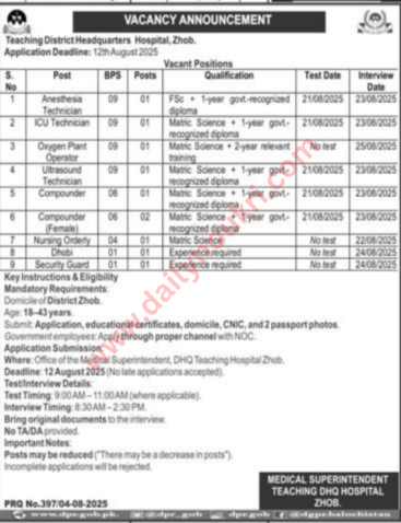 DHQ Hospital Zhob