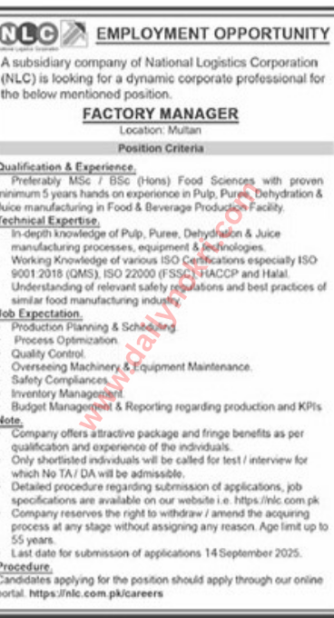 today jobs in multan