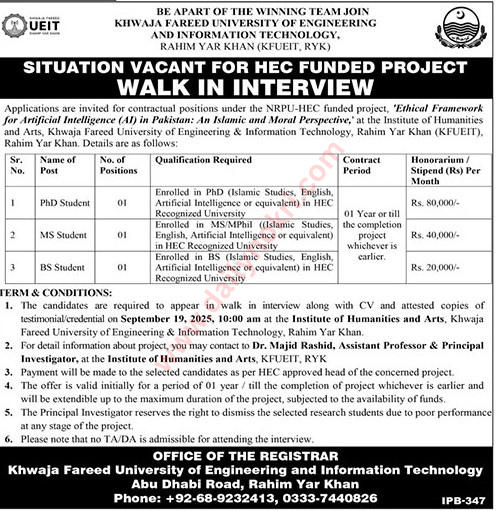 research jobs pakistan